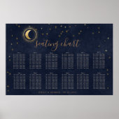 Celestial Gold Wedding Seating Chart Poster (Vorne)