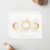 Celestial Gold Whit Sun Moon Mitteilungskarte (Vorderseite/Rückseite Beispiel)