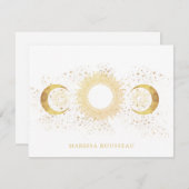 Celestial Gold Whit Sun Moon Mitteilungskarte (Vorne/Hinten)