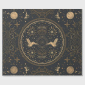 Celestial Gold Wrapping Paper – Gothic Luxe Starry Geschenkpapier (Flach)