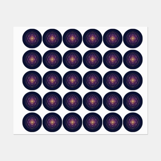 Celestial Golden Mandala — Balance in the Infinite Etiketten (Blatt)