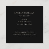 Celestial Golden Moon Luxe Quadratische Visitenkarte (Rückseite)