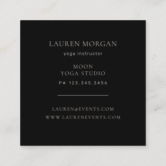 Celestial Golden Moon Luxe Quadratische Visitenkarte (Rückseite)