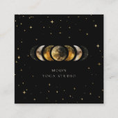 Celestial Golden Moon Phases Quadratische Visitenkarte (Vorderseite)