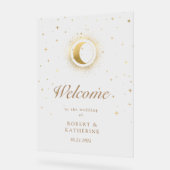 Celestial Golden Stars Moon Acrylschild (Winkel)