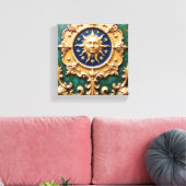 Celestial Golden Sun Plaque Leinwanddruck (Insitu (Wohnzimmer))
