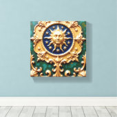 Celestial Golden Sun Plaque Leinwanddruck (Insitu (Holzboden))