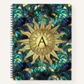 Celestial Golden Sun Spiral Notebook Notizblock (Vorderseite)