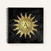 Celestial Golden Sun Spiral Notebook Notizblock (Vorderseite)