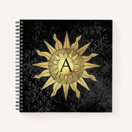 Celestial Golden Sun Spiral Notebook Notizblock