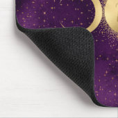 Celestial Golden Triple Moon Lila Monogram Mousepad (Ecke)