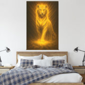 Celestial Golden White Tiger – Ascending Divine Au Leinwanddruck (Insitu (Schlafzimmer))
