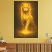 Celestial Golden White Tiger – Ascending Divine Au Leinwanddruck (Insitu (Wohnzimmer))