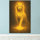 Celestial Golden White Tiger – Ascending Divine Au Leinwanddruck (Insitu (Holzboden))