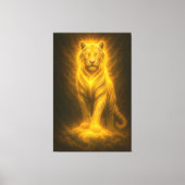 Celestial Golden White Tiger – Divine Halo Fine Ar Leinwanddruck (Vorderseite)