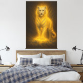 Celestial Golden White Tiger – Radiant Divine Powe Leinwanddruck (Insitu (Schlafzimmer))