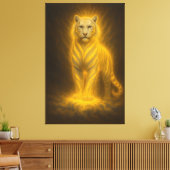Celestial Golden White Tiger – Radiant Divine Powe Leinwanddruck (Insitu (Wohnzimmer))