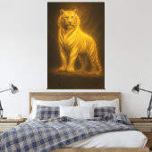 Celestial Golden White Tiger – Royal Divine Light Leinwanddruck (Insitu (Schlafzimmer))