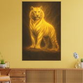 Celestial Golden White Tiger – Royal Divine Light Leinwanddruck (Insitu (Wohnzimmer))