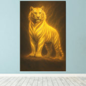 Celestial Golden White Tiger – Royal Divine Light Leinwanddruck (Insitu (Holzboden))