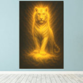 Celestial Golden White Tiger – Supreme Radiant Pow Leinwanddruck (Insitu (Holzboden))