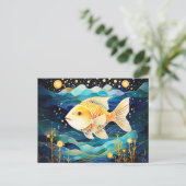 Celestial Goldfish Postkarte (Stehend Vorderseite)