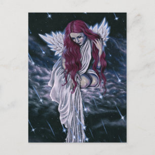 Celestial Gothic Angel Shooting Stars Postcard Postkarte