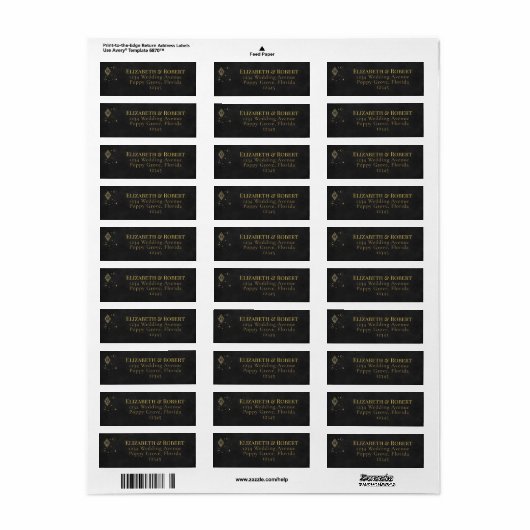 Celestial Gothic Black and Gold Return Address  (Vorne)