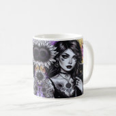 Celestial Gothic Hexe und Black Cat Kaffeetasse (VorderseiteRechts)