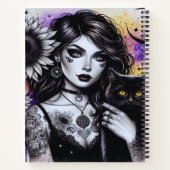 Celestial Gothic Hexe und Black Cat Notizblock (Rückseite)
