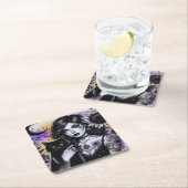 Celestial Gothic Hexe und Black Cat Rechteckiger Pappuntersetzer (Vor Ort)