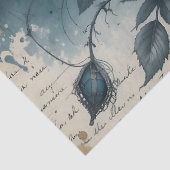 Celestial Gothic Rose Mitternacht Elegante Seidenpapier (Detail)