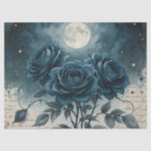 Celestial Gothic Rose Mitternacht Elegante Seidenpapier (Vorderseite)