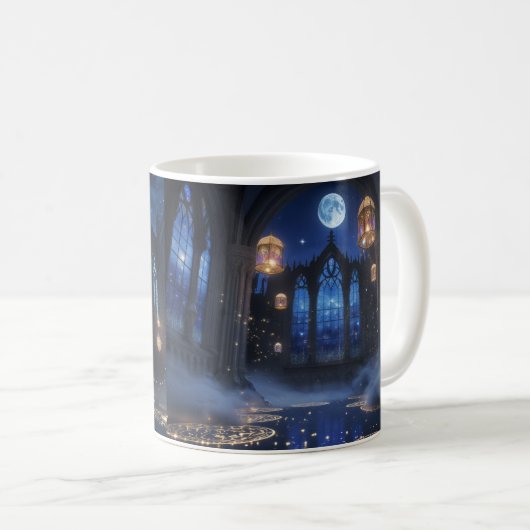 Celestial Gothic Sanctuary - Eine mystische Nacht Kaffeetasse (VorderseiteRechts)