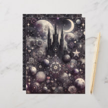 Celestial Gothic Valentines Scrapbook Paper