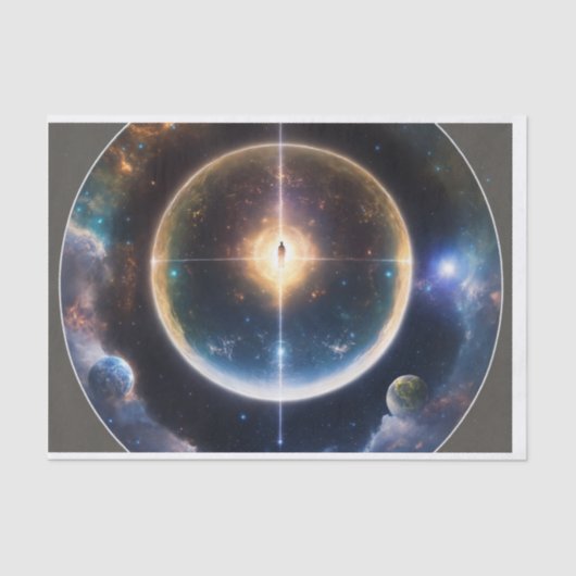 "Celestial Gravitas: Black Hole Space-Time Emblem" Seidenpapier (Vorderseite)