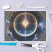 "Celestial Gravitas: Black Hole Space-Time Emblem" Seidenpapier (Handwerk)