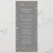 Celestial Gray and Gold Wedding Programs Programm (Rückseite)