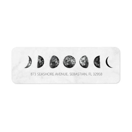 Celestial Gray Marble Moon Phases Wedding (Vorne)