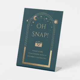 Celestial Green Gold Sun Moon Stars Oh Snap Sockelschild