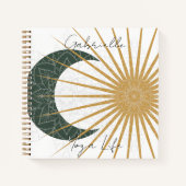 Celestial Green Yellow Sun Moon Mandala Yoga Notizblock (Vorderseite)