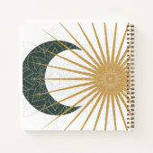 Celestial Green Yellow Sun Moon Mandala Yoga Notizblock (Rückseite)