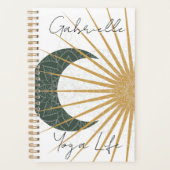 Celestial Green Yellow Sun Moon Mandala Yoga Planer (Vorderseite)