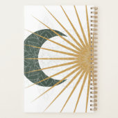 Celestial Green Yellow Sun Moon Mandala Yoga Planer (Rückseite)
