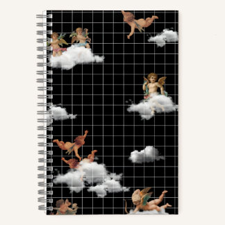Celestial Grid: Cherubs in einem modernen Himmel Notizblock