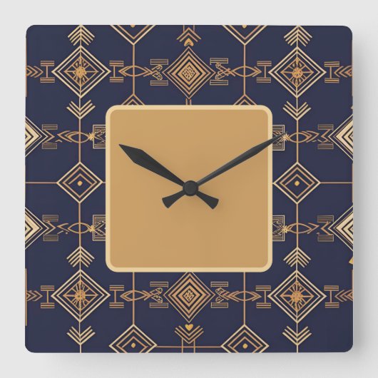 Celestial Grid Quadratische Wanduhr (Vorderseite)