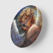 Celestial Guardian - Engel der Sterne Runde Wanduhr (Winkel)