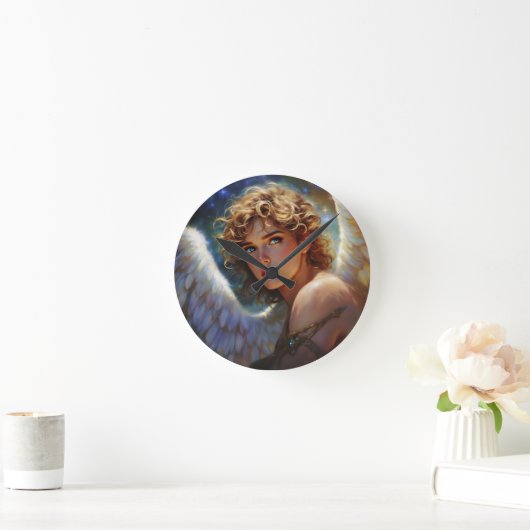 Celestial Guardian - Engel der Sterne Runde Wanduhr (Zuhause)
