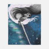 Celestial Guardian: Graues Einhorn mit Aurora Tanz Fleecedecke (Vorderseite)