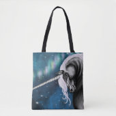 Celestial Guardian: Graues Einhorn mit Aurora Tanz Tasche (Vorderseite)